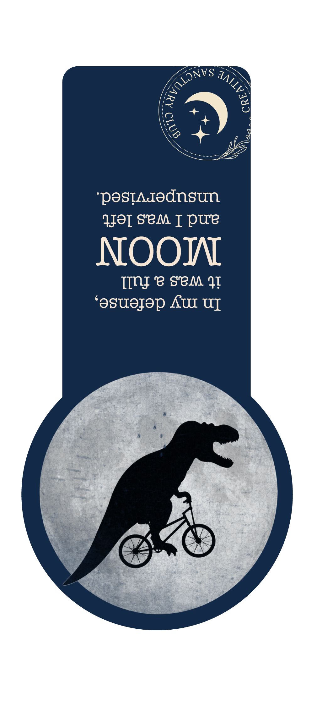 Dino on the Moon Die-Cut Magnetic Bookmark